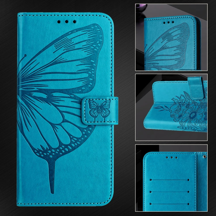 For Ulefone Note 14 Embossed Butterfly Leather Phone Case(Blue) - Ulefone Cases by PMC Jewellery | Online Shopping South Africa | PMC Jewellery | Buy Now Pay Later Mobicred