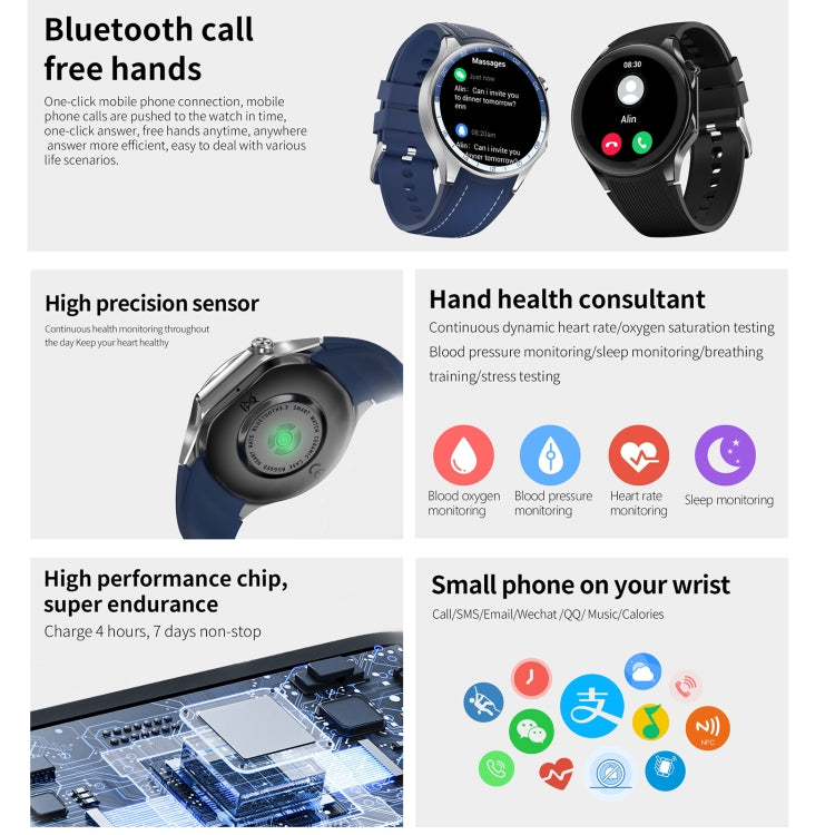 HD Watch X 1.43 inch IP68 BT5.3 Sport Smart Watch, Support Bluetooth Call / Sleep / Blood Oxygen / Heart Rate / Blood Pressure Health Monitor(Black Steel + Black Silicone Strap) - Smart Watches by PMC Jewellery | Online Shopping South Africa | PMC Jewellery | Buy Now Pay Later Mobicred