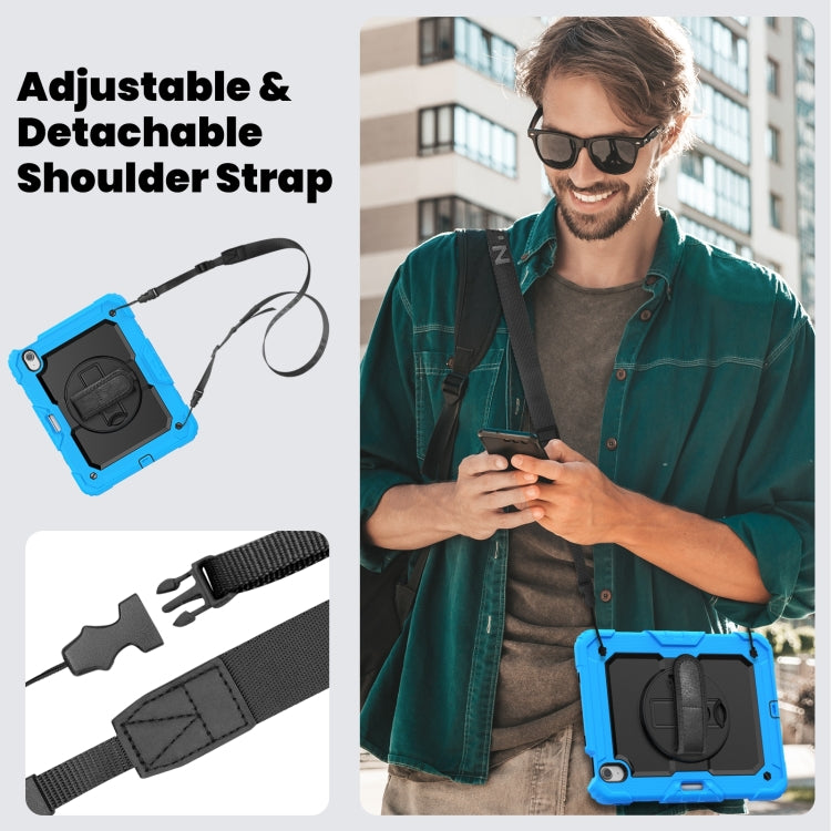 For iPad Air 11 2024 Silicone Hybrid PC Tablet Case with Shoulder Strap(Light Blue + Black) - iPad Air 11 2024 Cases by PMC TechLife | Online Shopping South Africa | PMC TechLife | Buy Now Pay Later Mobicred