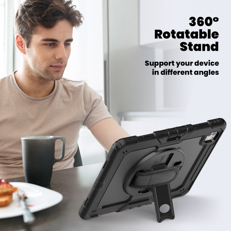 For iPad Pro 13 2024 Silicone Hybrid PC Tablet Case with Shoulder Strap(Black) - iPad Pro 13 2024 Cases by PMC TechLife | Online Shopping South Africa | PMC TechLife | Buy Now Pay Later Mobicred