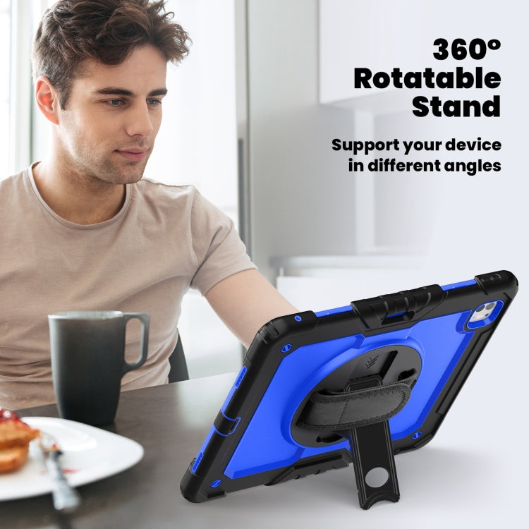 For iPad Pro 13 2024 Silicone Hybrid PC Tablet Case with Shoulder Strap(Dark Blue + Black) - iPad Pro 13 2024 Cases by PMC TechLife | Online Shopping South Africa | PMC TechLife | Buy Now Pay Later Mobicred