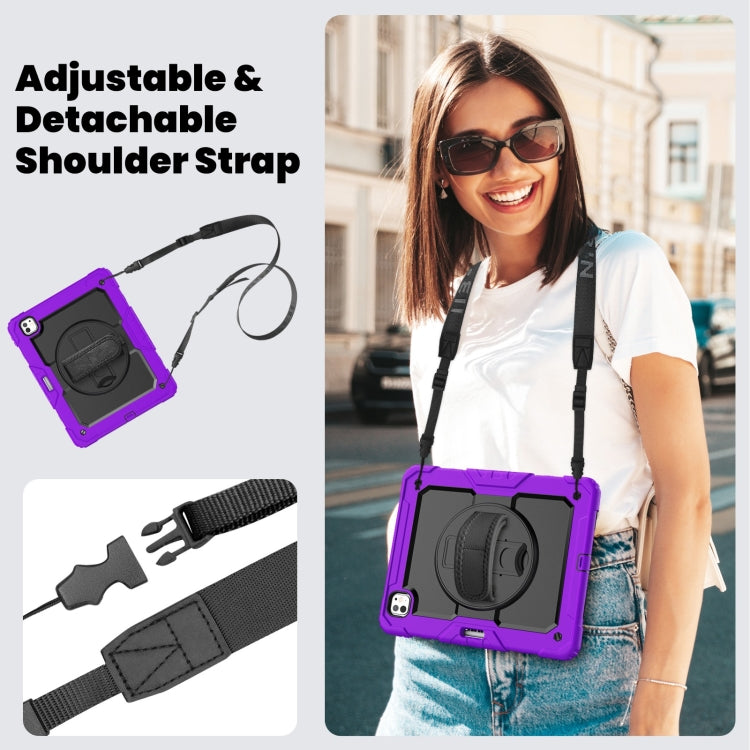 For iPad Pro 13 2024 Silicone Hybrid PC Tablet Case with Shoulder Strap(Purple) - iPad Pro 13 2024 Cases by PMC Jewellery | Online Shopping South Africa | PMC Jewellery | Buy Now Pay Later Mobicred