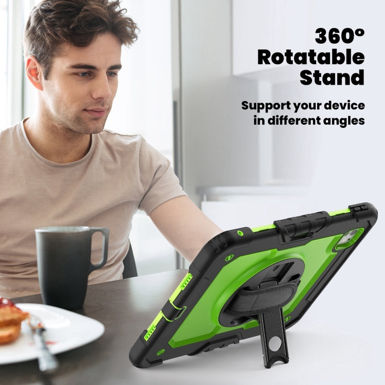 For iPad Pro 11 2024 Silicone Hybrid PC Tablet Case with Shoulder Strap(Yellow Green + Black) - iPad Pro 11 2024 Cases by PMC TechLife | Online Shopping South Africa | PMC TechLife | Buy Now Pay Later Mobicred