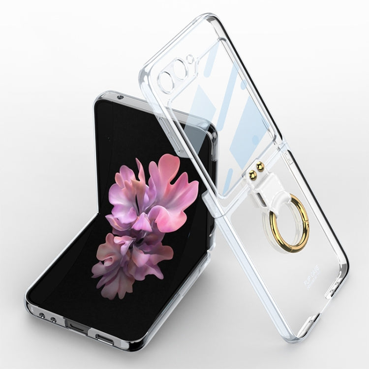 For Samsung Galaxy Z Flip6 GKK Integrated Electroplating Phone Case with Ring(Transparent) - Galaxy Z Flip6 5G Cases by GKK | Online Shopping South Africa | PMC Jewellery | Buy Now Pay Later Mobicred