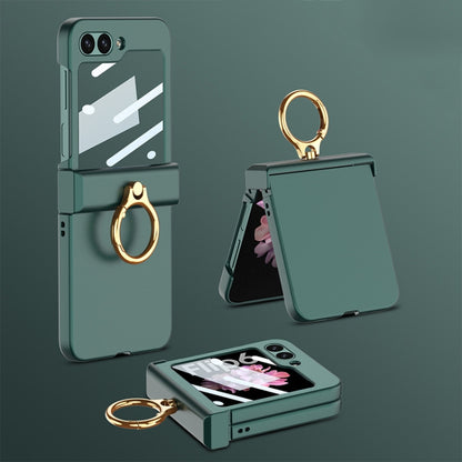 For Samsung Galaxy Z Flip6 GKK Integrated Ultra-thin Hinge Full Coverage Phone Case with Ring(Dark Night Green) - Galaxy Z Flip6 5G Cases by GKK | Online Shopping South Africa | PMC Jewellery | Buy Now Pay Later Mobicred