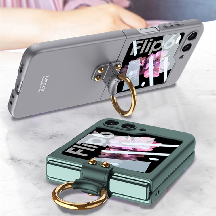For Samsung Galaxy Z Flip6 / Flip7 FE GKK Integrated Ultra-thin PC Full Coverage Phone Case with Ring Holder(Titanium Gray) - free shipping - PMC Jewellery - Order now!