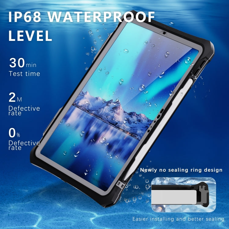 For iPad Pro 11 2024 RedPepper IP68 Waterproof PC + TPU Case with Lanyard & Swivel Bracket(Black) - iPad Pro 11 2024 Cases by RedPepper | Online Shopping South Africa | PMC Jewellery | Buy Now Pay Later Mobicred