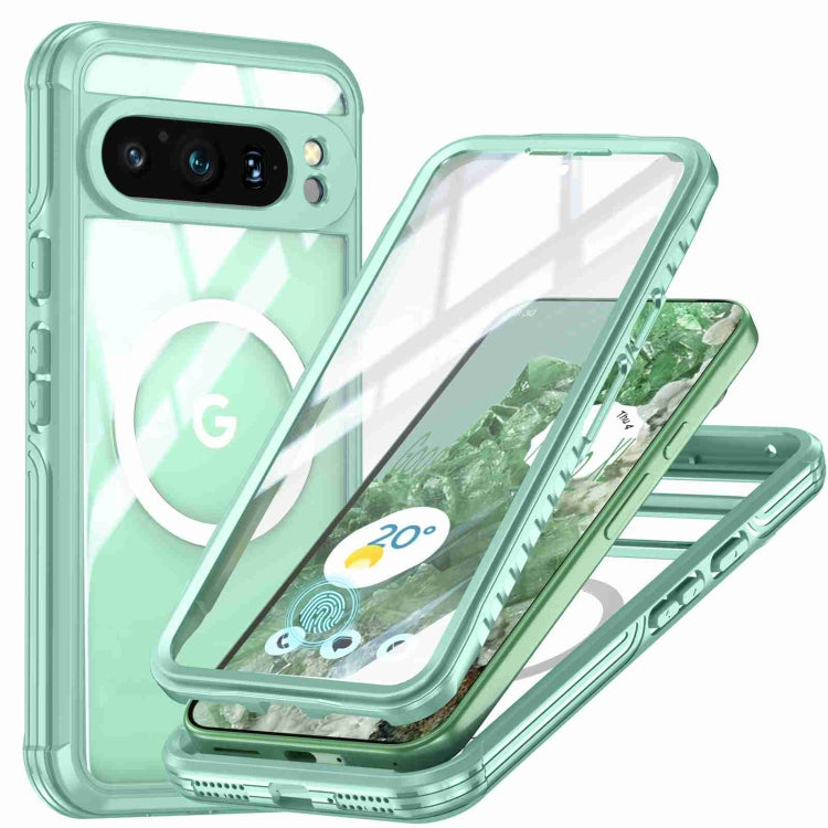 For Google Pixel 9 Pro XL RedPepper Transparent IP65 Life Waterproof Phone Case(Green) - Google Cases by RedPepper | Online Shopping South Africa | PMC Jewellery | Buy Now Pay Later Mobicred