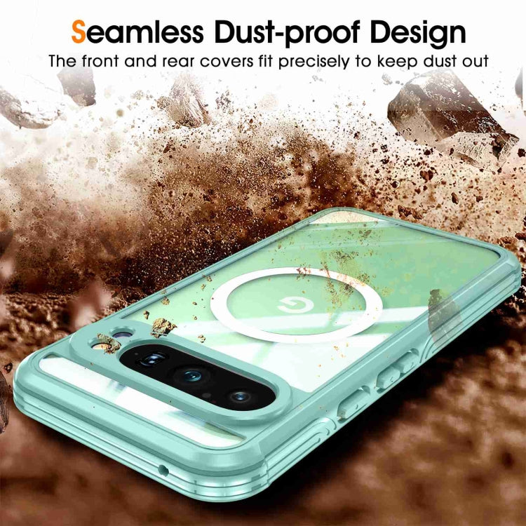 For Google Pixel 9 Pro XL RedPepper Transparent IP65 Life Waterproof Phone Case(Green) - Google Cases by RedPepper | Online Shopping South Africa | PMC Jewellery | Buy Now Pay Later Mobicred