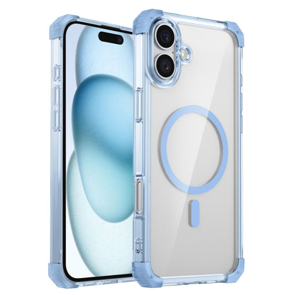 For iPhone 16 Plus Transparent MagSafe Magnetic Phone Case(Blue) - iPhone 16 Plus Cases by PMC Jewellery | Online Shopping South Africa | PMC Jewellery | Buy Now Pay Later Mobicred