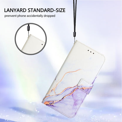 For Blackview Wave 6C PT003 Marble Pattern Flip Leather Phone Case(White Purple) - More Brand by PMC Jewellery | Online Shopping South Africa | PMC Jewellery | Buy Now Pay Later Mobicred