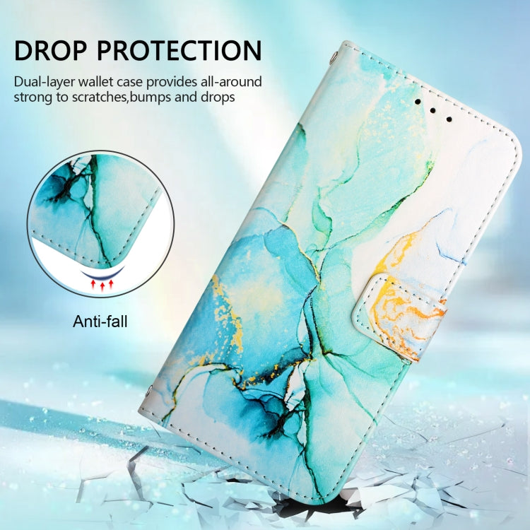 For Blackview Wave 6C PT003 Marble Pattern Flip Leather Phone Case(Green) - More Brand by PMC TechLife | Online Shopping South Africa | PMC TechLife | Buy Now Pay Later Mobicred