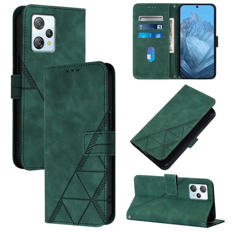 For Blackview A53 Crossbody 3D Embossed Flip Leather Phone Case(Green) - More Brand by PMC TechLife | Online Shopping South Africa | PMC TechLife | Buy Now Pay Later Mobicred