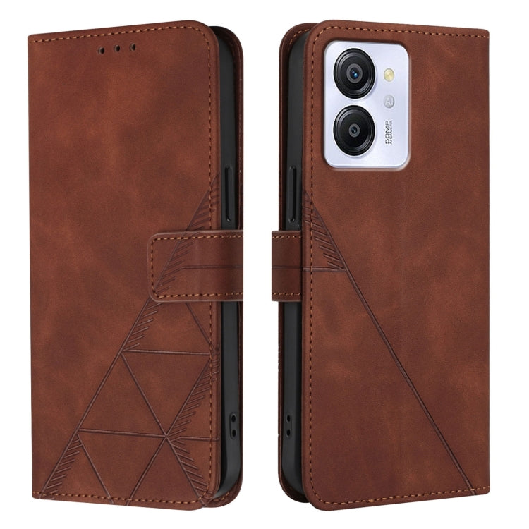 For Blackview Color 8 Crossbody 3D Embossed Flip Leather Phone Case(Brown) - More Brand by PMC Jewellery | Online Shopping South Africa | PMC Jewellery | Buy Now Pay Later Mobicred