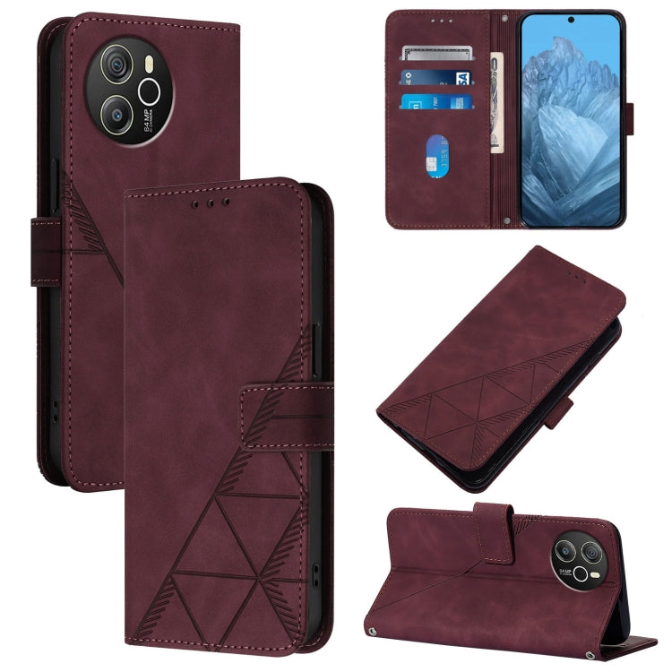 For Blackview Shark 8 Crossbody 3D Embossed Flip Leather Phone Case(Wine Red) - More Brand by PMC Jewellery | Online Shopping South Africa | PMC Jewellery | Buy Now Pay Later Mobicred