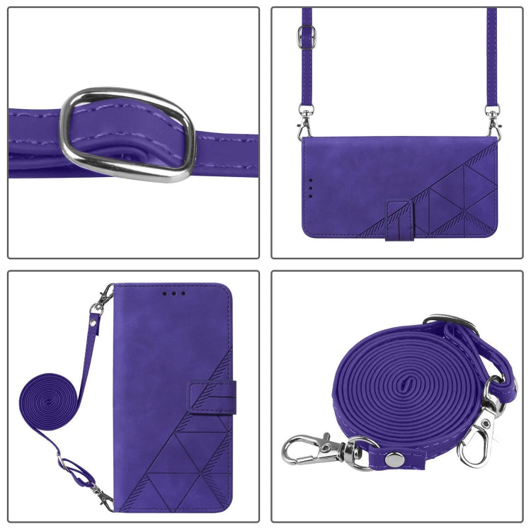 For Blackview Shark 8 Crossbody 3D Embossed Flip Leather Phone Case(Purple) - More Brand by PMC Jewellery | Online Shopping South Africa | PMC Jewellery | Buy Now Pay Later Mobicred