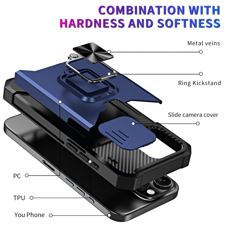 For iPhone 16 Pro Camera Shield Card Slot PC+TPU Phone Case(Silver) - iPhone 16 Pro Cases by PMC TechLife | Online Shopping South Africa | PMC TechLife | Buy Now Pay Later Mobicred