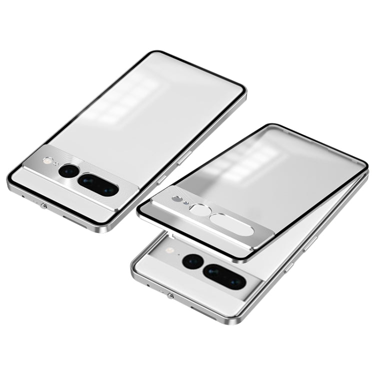 For Google Pixel 7 Pro Snap Buckle Metal Frame Frosted Phone Case(Silver) - free shipping - PMC TechLife - Order now!