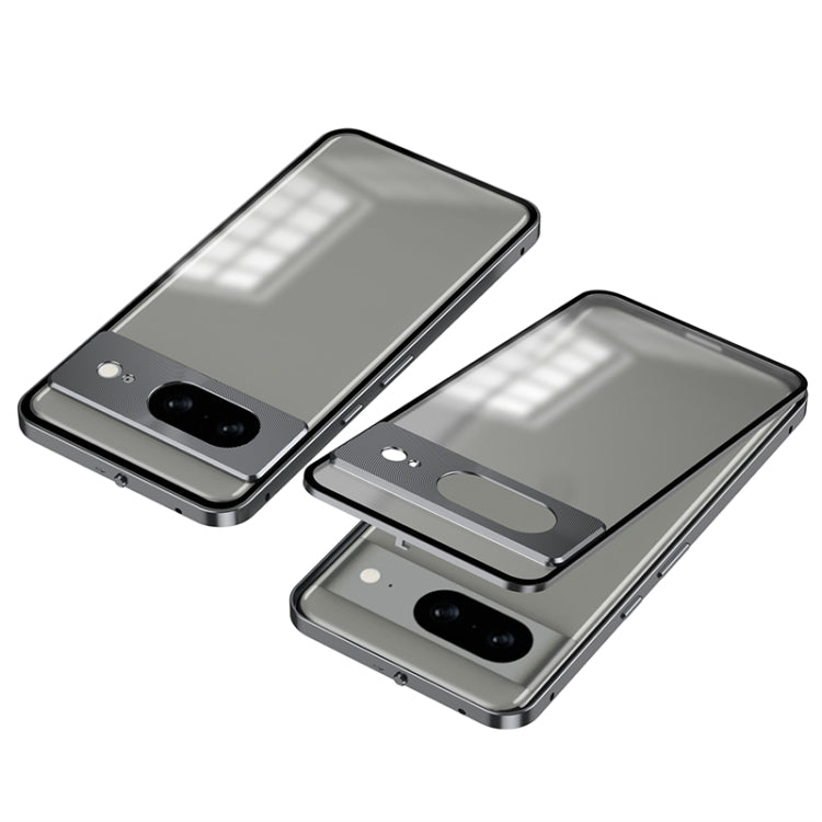 For Google Pixel 8 Snap Buckle Metal Frame Frosted Phone Case(Grey) - Google Cases by PMC TechLife | Online Shopping South Africa | PMC TechLife | Buy Now Pay Later Mobicred