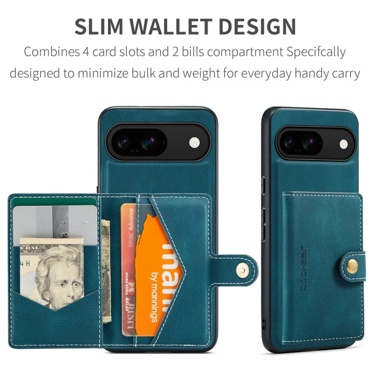 For Google Pixel 9 JEEHOOD J01 Retro Magnetic Detachable Wallet Phone Case(Blue) - Google Cases by JEEHOOD | Online Shopping South Africa | PMC Jewellery | Buy Now Pay Later Mobicred