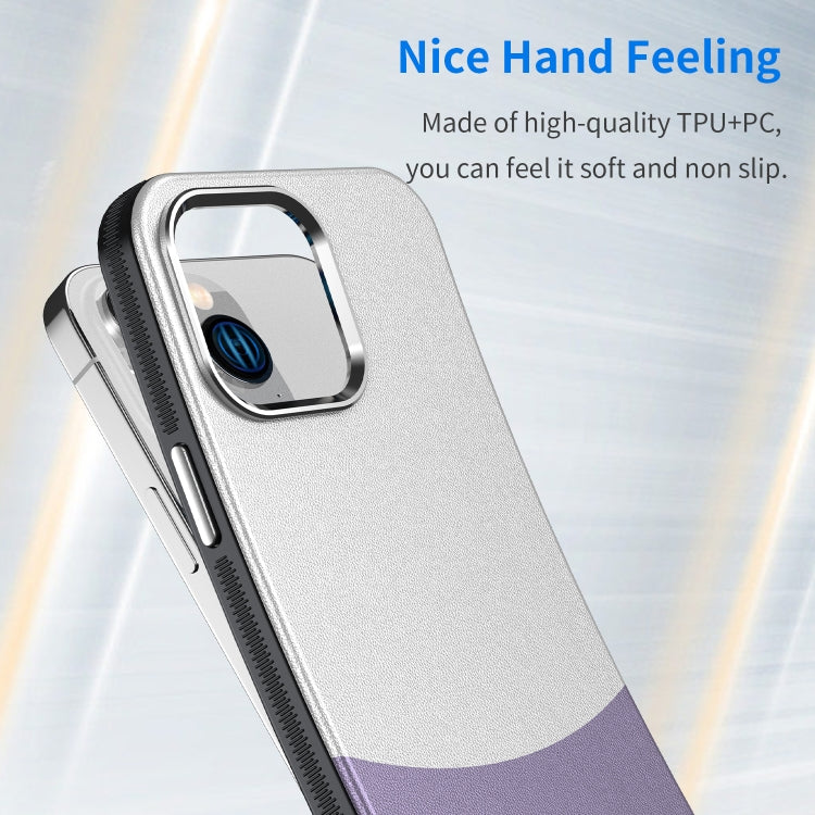 For iPhone 16 Pro Leather Texture MagSafe Magnetic TPU + PC Phone Case(Light Purple) - iPhone 16 Pro Cases by PMC Jewellery | Online Shopping South Africa | PMC Jewellery | Buy Now Pay Later Mobicred