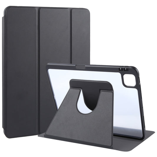 For iPad Air 11 2024 / Air 5 / Air 4 GEBEI Acrylic TPU 3-folding Rotating Smart Tablet Leather Case withh Pen Slot(Black) - iPad Air 11 2024 Cases by GEBEI | Online Shopping South Africa | PMC Jewellery | Buy Now Pay Later Mobicred