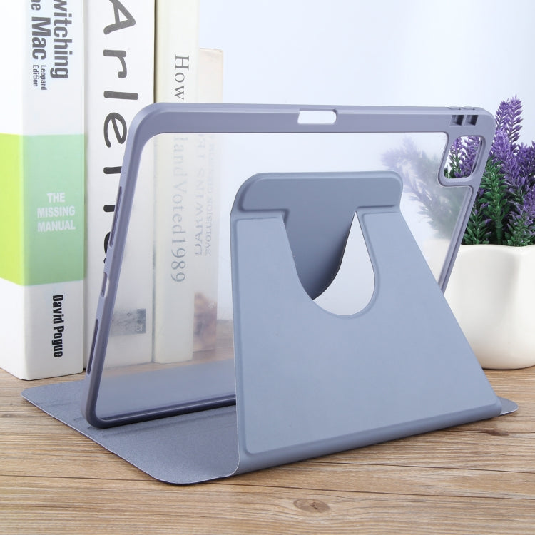 For iPad Pro 13 2024 GEBEI Acrylic TPU 3-folding Rotating Smart Tablet Leather Case withh Pen Slot(Light Purple) - iPad Pro 13 2024 Cases by GEBEI | Online Shopping South Africa | PMC Jewellery | Buy Now Pay Later Mobicred