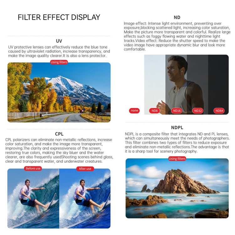 For DJI Osmo Action 4 JUNESTAR Threaded Camera Lens Filter, Filter:CPL - Lens Filter by JSR | Online Shopping South Africa | PMC TechLife | Buy Now Pay Later Mobicred