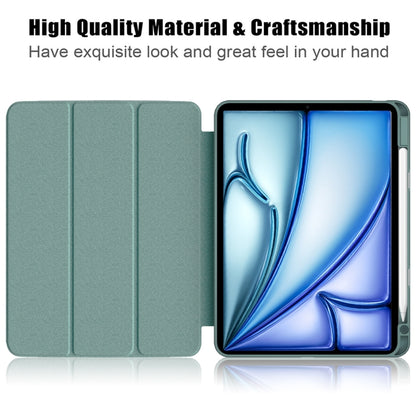 For iPad Air 11 2024 / Pro 11 2022 Acrylic 3-Fold Smart Leather Tablet Case(Deep Green) - iPad Air 11 2025 / 2024 Cases by PMC Jewellery | Online Shopping South Africa | PMC Jewellery | Buy Now Pay Later Mobicred