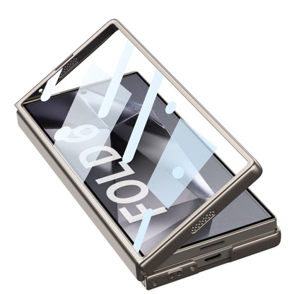 For Samsung Galaxy Z Fold6 GKK Integrated Ultra-thin Sliding Window Leather Phone Case(Silver) - Galaxy Z Fold6 5G Cases by GKK | Online Shopping South Africa | PMC Jewellery | Buy Now Pay Later Mobicred