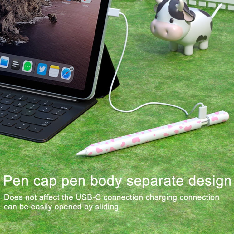 For Apple Pencil USB-C Cow Pattern Stylus Silicone Protective Cover(Yellow) - Pencil Accessories by PMC Jewellery | Online Shopping South Africa | PMC Jewellery | Buy Now Pay Later Mobicred
