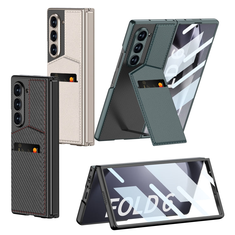 For Samsung Galaxy Z Fold6 GKK Integrated Rotor Bracket Recessed Card Bag Phone Case(Titanium Grey) - Galaxy Z Fold6 5G Cases by GKK | Online Shopping South Africa | PMC Jewellery | Buy Now Pay Later Mobicred