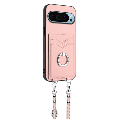 For Google Pixel 9 Pro XL R20 Crossbody Rope Ring Card Holder Phone Case(Pink) - Google Cases by PMC Jewellery | Online Shopping South Africa | PMC Jewellery | Buy Now Pay Later Mobicred