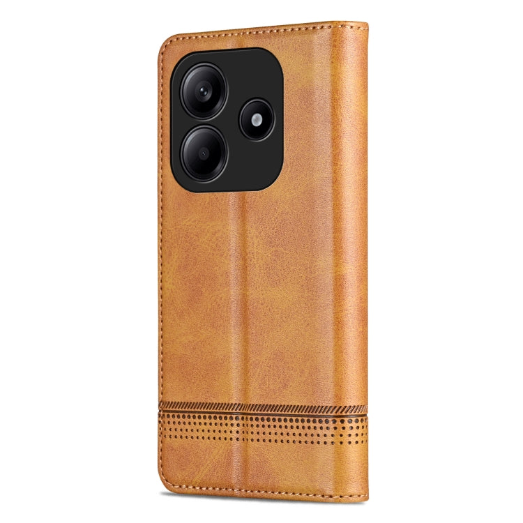 For Redmi Note 14 5G AZNS Magnetic Calf Texture Flip Leather Phone Case(Light Brown) - Note 14 Cases by AZNS | Online Shopping South Africa | PMC Jewellery | Buy Now Pay Later Mobicred