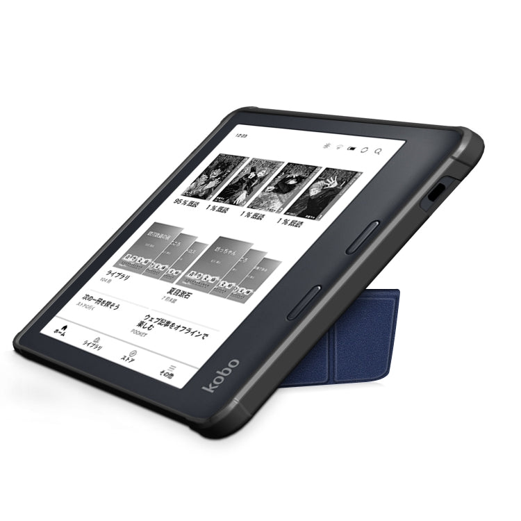 For Kobo Libra Colour 2024 Solid Color Deformation TPU Leather Smart Tablet Case(Dark Blue) - Others by PMC Jewellery | Online Shopping South Africa | PMC Jewellery | Buy Now Pay Later Mobicred