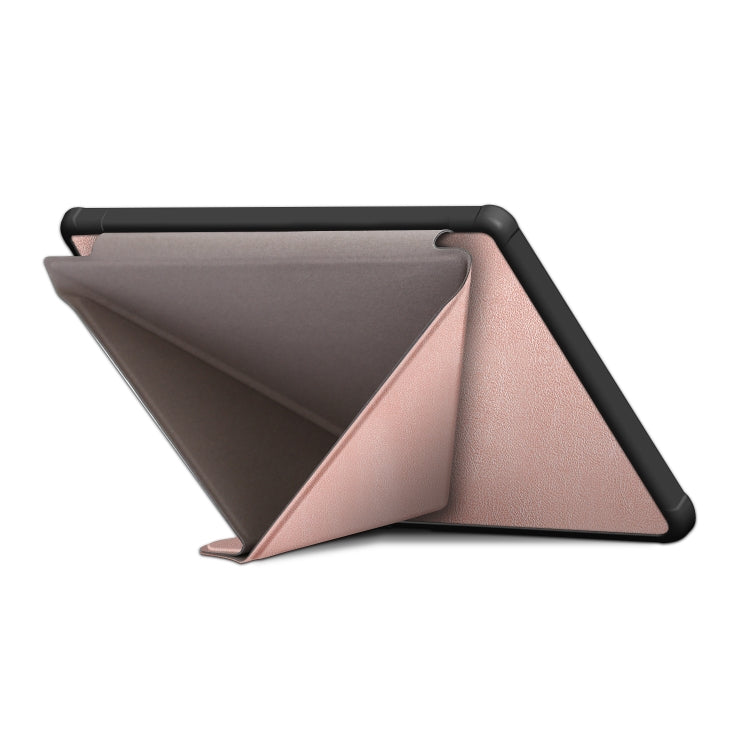 For Kobo Libra Colour 2024 Solid Color Deformation TPU Leather Smart Tablet Case(Rose Gold) - Others by PMC Jewellery | Online Shopping South Africa | PMC Jewellery | Buy Now Pay Later Mobicred
