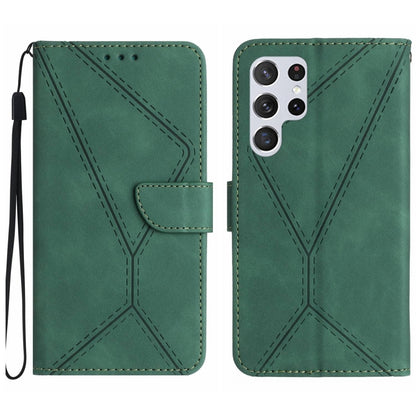 For Samsung Galaxy S25 Ultra 5G Stitching Embossed Leather Phone Case(Green) - Galaxy S25 Ultra 5G Cases by PMC Jewellery | Online Shopping South Africa | PMC Jewellery | Buy Now Pay Later Mobicred