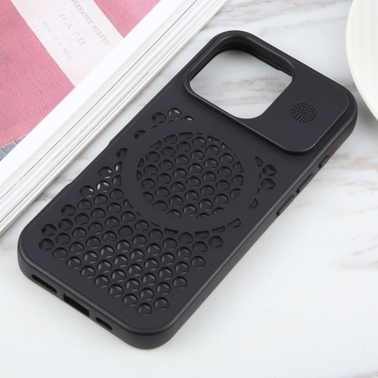 For iPhone 16 Pro Max Pure Color Honeycomb Aromatherapy MagSafe Phone Case(Black) - iPhone 16 Pro Max Cases by PMC TechLife | Online Shopping South Africa | PMC TechLife | Buy Now Pay Later Mobicred