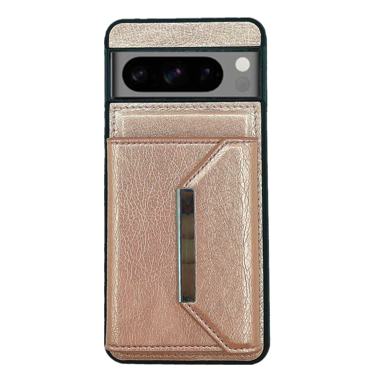 For Google Pixel 9 Pro XL Solid Color Metal Buckle Card Slots Bag Phone Case(Rose Gold) - Google Cases by PMC Jewellery | Online Shopping South Africa | PMC Jewellery | Buy Now Pay Later Mobicred