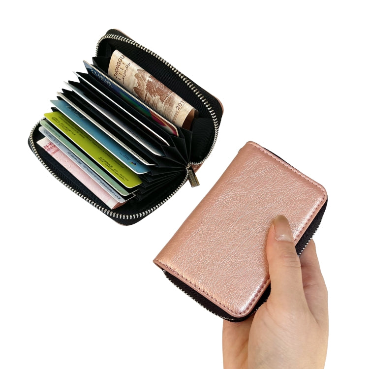 For Google Pixel 8a Solid Color Zipper 11-Card Slots Bag Phone Case with Lanyard(Rose Gold) - Google Cases by PMC TechLife | Online Shopping South Africa | PMC TechLife | Buy Now Pay Later Mobicred