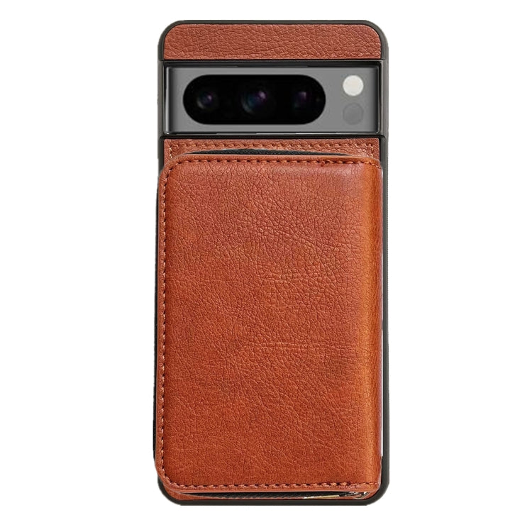 For Google Pixel 8 Pro Solid Color Zipper 11-Card Slots Bag Phone Case with Lanyard(Brown) - Google Cases by PMC TechLife | Online Shopping South Africa | PMC TechLife | Buy Now Pay Later Mobicred