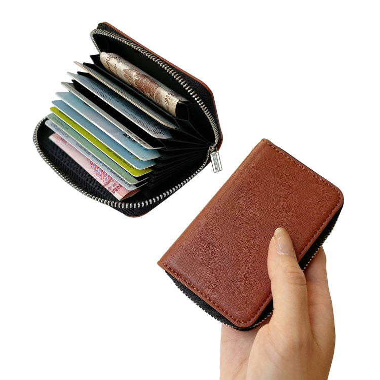 For Google Pixel 8 Pro Solid Color Zipper 11-Card Slots Bag Phone Case with Lanyard(Brown) - Google Cases by PMC TechLife | Online Shopping South Africa | PMC TechLife | Buy Now Pay Later Mobicred