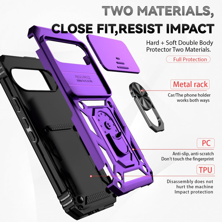 For Google Pixel 9 Sliding Camshield Holder Phone Case(Purple) - Google Cases by PMC Jewellery | Online Shopping South Africa | PMC Jewellery | Buy Now Pay Later Mobicred