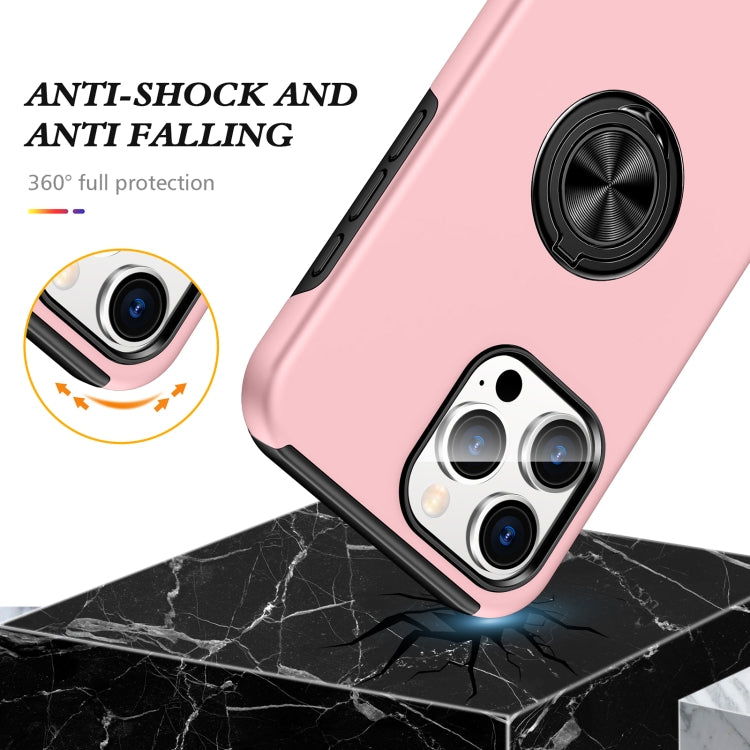 For iPhone 16 Magnetic Ring Holder Phone Case(Rose Gold) - iPhone 16 Cases by PMC Jewellery | Online Shopping South Africa | PMC Jewellery | Buy Now Pay Later Mobicred