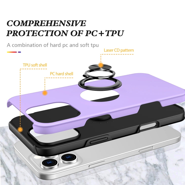 For iPhone 16 Magnetic Ring Holder Phone Case(Purple) - iPhone 16 Cases by PMC Jewellery | Online Shopping South Africa | PMC Jewellery | Buy Now Pay Later Mobicred