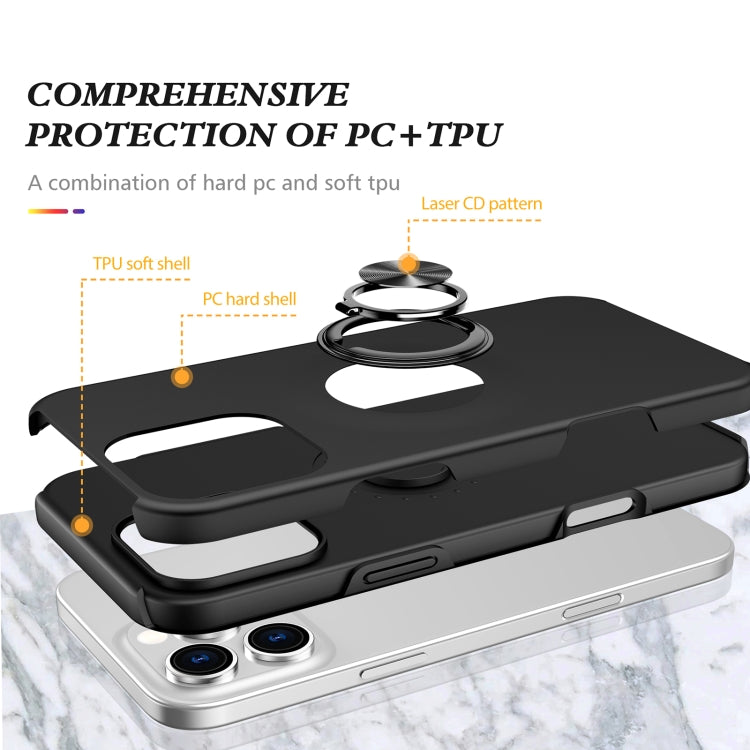 For iPhone 16 Plus Magnetic Ring Holder Phone Case(Black) - iPhone 16 Plus Cases by PMC TechLife | Online Shopping South Africa | PMC TechLife | Buy Now Pay Later Mobicred