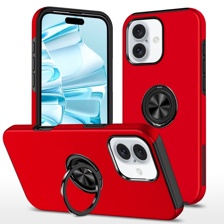 For iPhone 16 Plus Magnetic Ring Holder Phone Case(Red) - iPhone 16 Plus Cases by PMC Jewellery | Online Shopping South Africa | PMC Jewellery | Buy Now Pay Later Mobicred