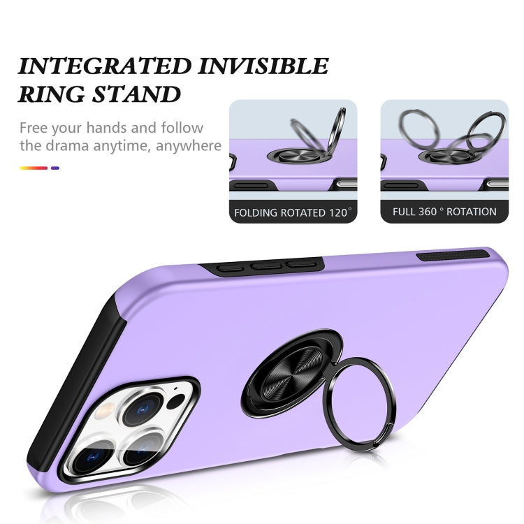 For iPhone 16 Plus Magnetic Ring Holder Phone Case(Purple) - iPhone 16 Plus Cases by PMC Jewellery | Online Shopping South Africa | PMC Jewellery | Buy Now Pay Later Mobicred