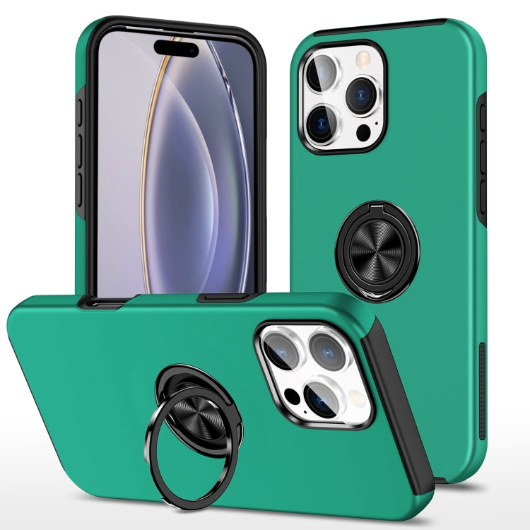 For iPhone 16 Pro Magnetic Ring Holder Phone Case(Dark Green) - iPhone 16 Pro Cases by PMC TechLife | Online Shopping South Africa | PMC TechLife | Buy Now Pay Later Mobicred