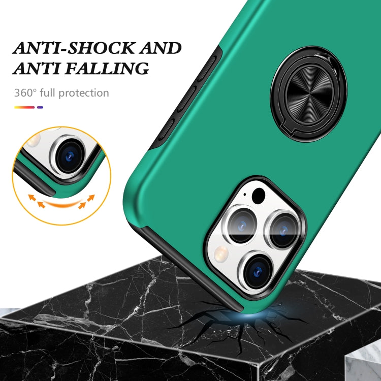 For iPhone 16 Pro Magnetic Ring Holder Phone Case(Dark Green) - iPhone 16 Pro Cases by PMC TechLife | Online Shopping South Africa | PMC TechLife | Buy Now Pay Later Mobicred